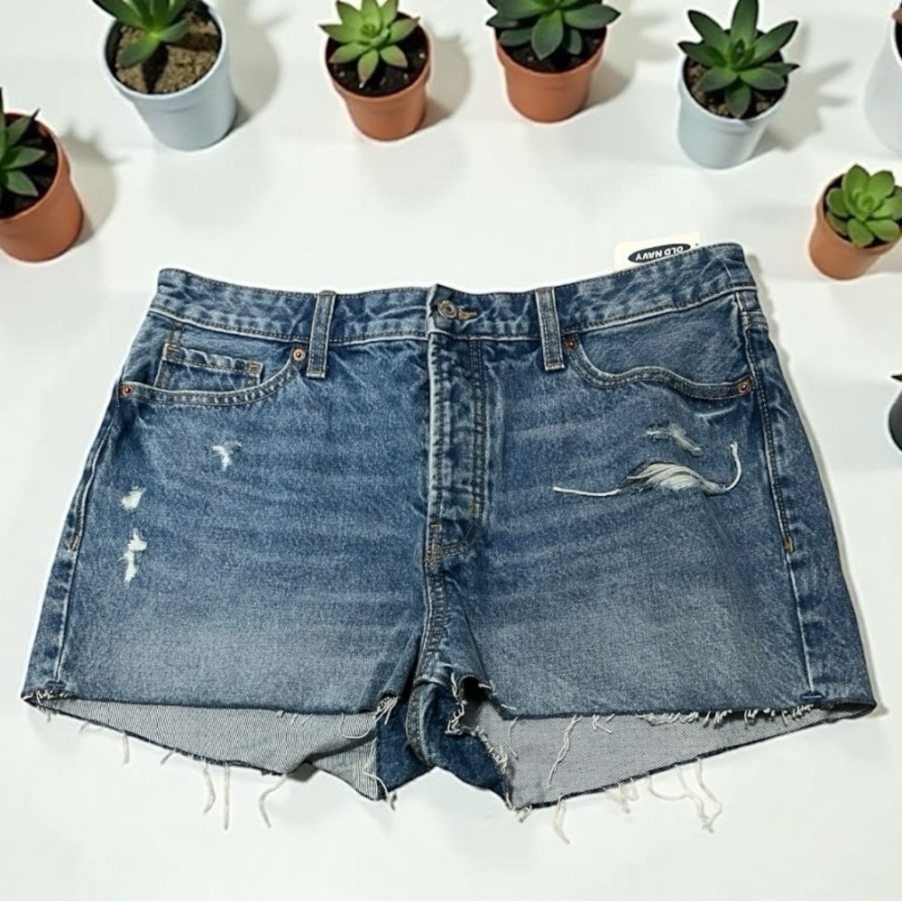 Old Navy 4 Button Cutoff O.G. Blue Denim Jeans Size 12